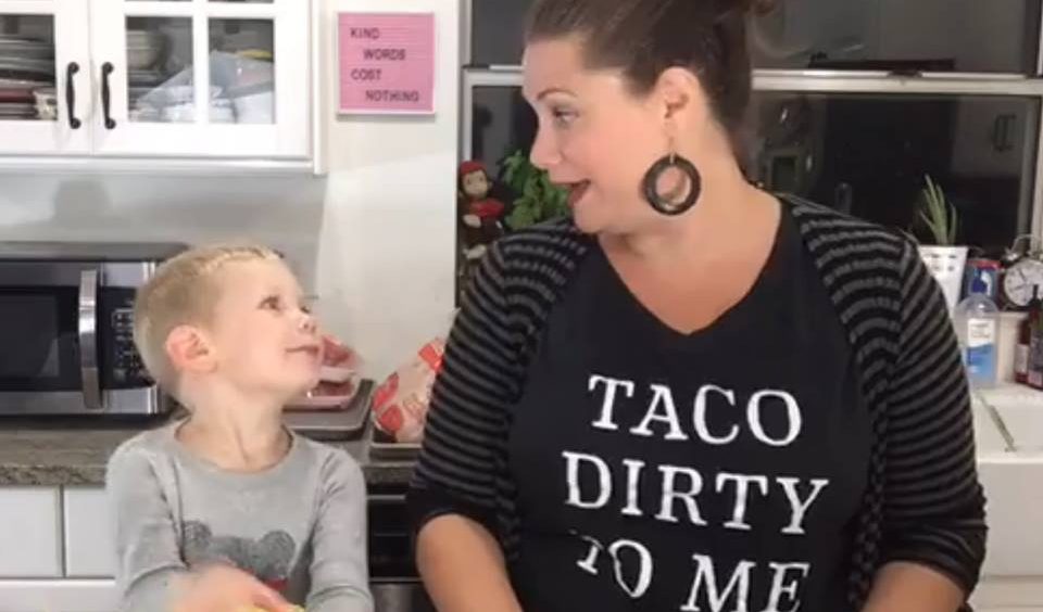 Cole and April in the kitchen